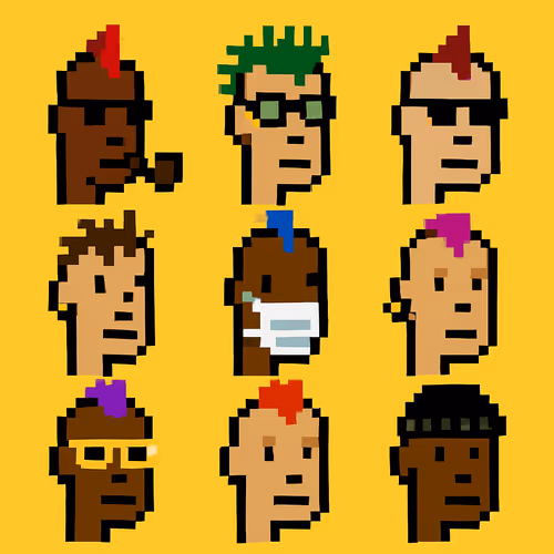 the 9 pixel punks unique pieces
