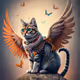A cat with wings
