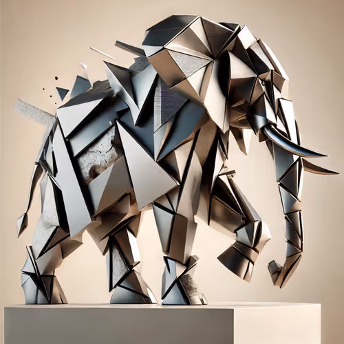 Fragmented Majesty An Abstract Elephant