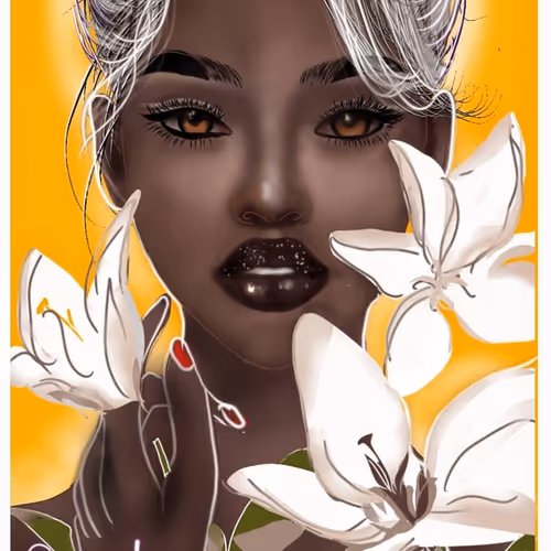 Painting Of An African Girl