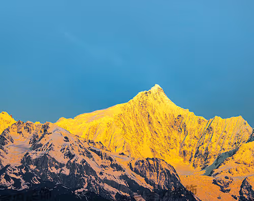 Golden Mountain Shining in the Sun