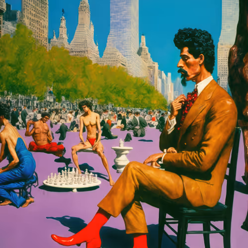 the man with the red shoes