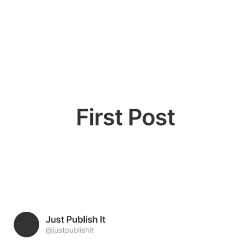 First Post #0