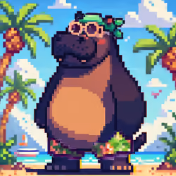 Tropical Hippo Haven #1095
