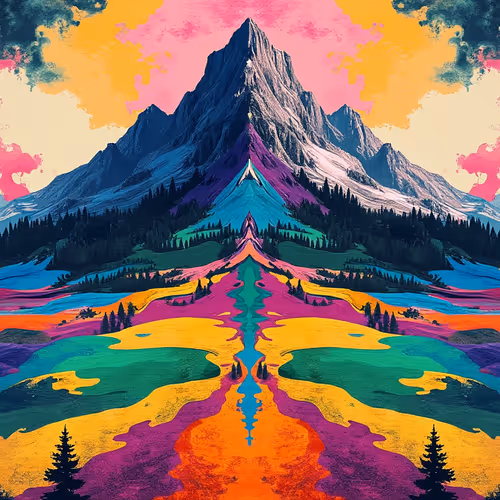 Mountains of Imagination - Rorschach's Chromatic Canvas #50