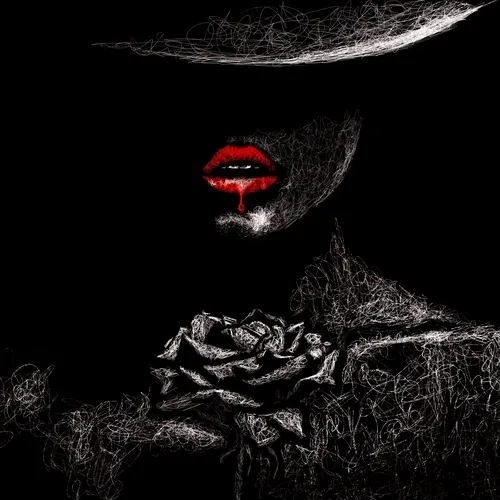 black white red