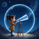 Midnight astronomer girl