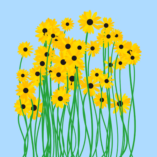 A Bunch Of Yellow Flowers