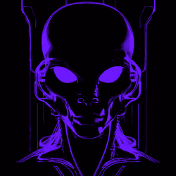 Gliese 12 B (ET)  BLACK AND PURPLE OUTLINE