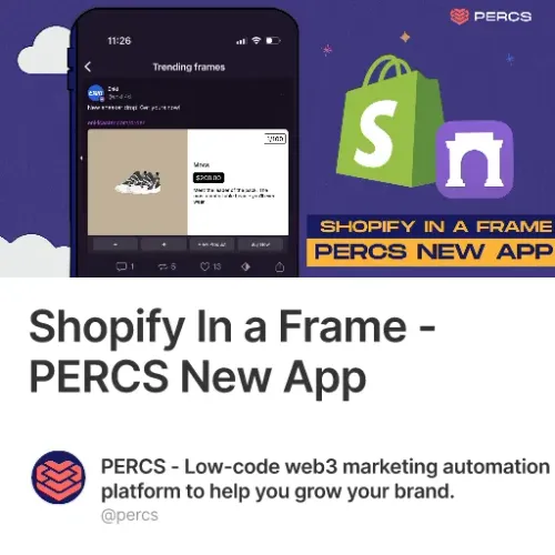 Shopify In A Frame Percs New App