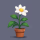 Pixelated white flower