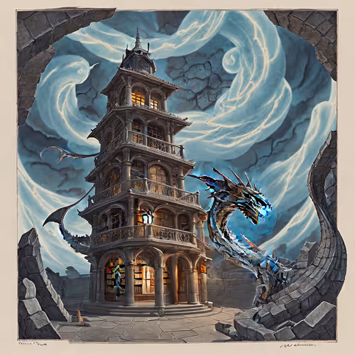 Ancient dragon curled