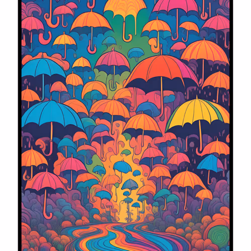 Umbrella And Rainbow