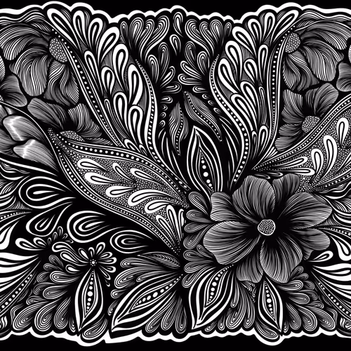 Inked Doodle Blooms