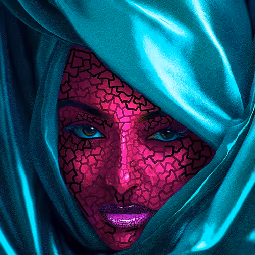 Turquoise veiled lady #47