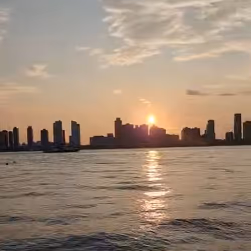 Sunset On The Hudson River Greenway