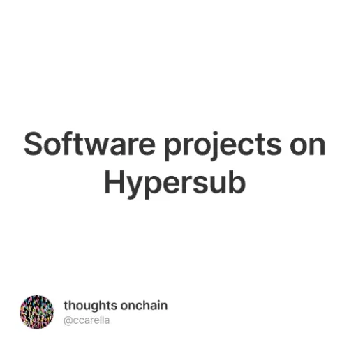 Software projects on Hypersub #2