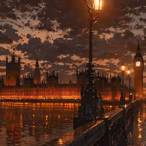 picture of London at night