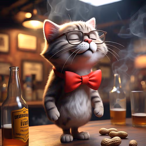 Alcoholic cat NFT