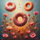 Surreal floating donuts