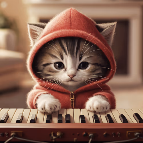 kitten playing a keyboardv2