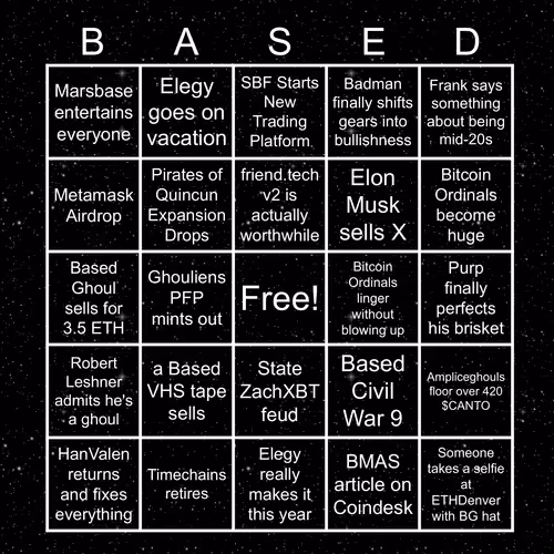 Based Ghouls Bingo 2024