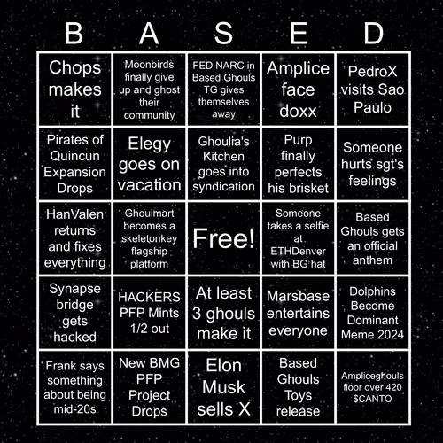 Based Ghouls Bingo 2024