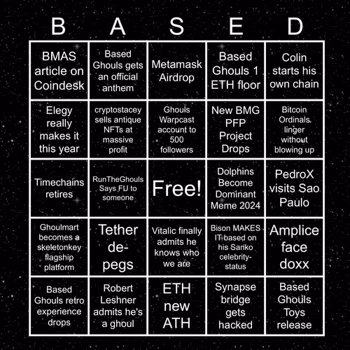 Based Ghouls Bingo 2024