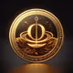 Golden crypto coins