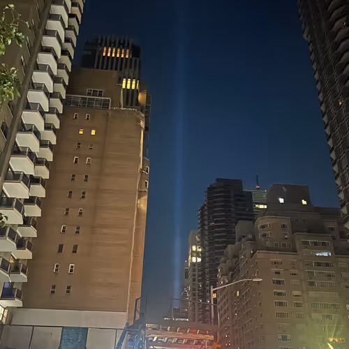 World trade lights 9/11/2025