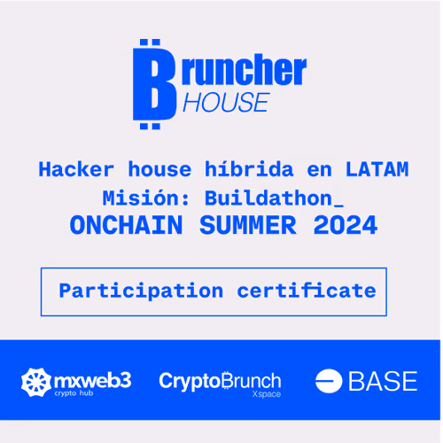 Participation certificate - Mentoring program for the Buildathon Onchain Summer BASE in La