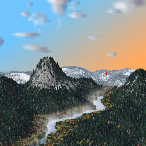 Expedition, river dawn