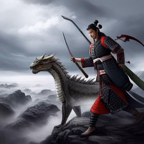 Samurai with a dragon #15