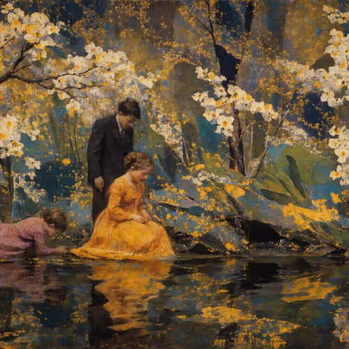Children Playing In The River
