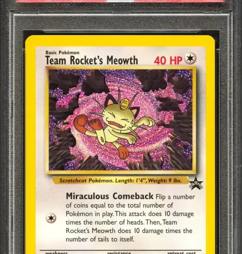  2000 Team Rocket'S Meowth Promo-Pokemon League #18 Pokemon Promo Black Star [PSA MINT 9]