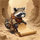Adventurer raccoon unrolling