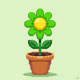 Pixelated Green flower