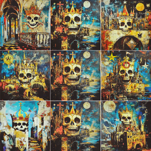 Skull and crown