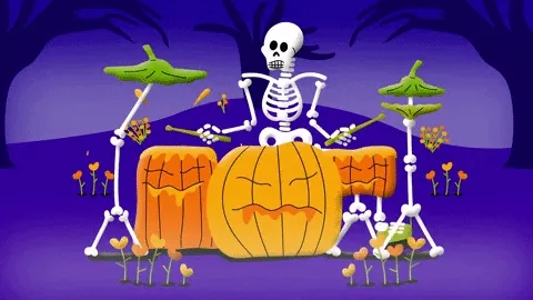 Pumpkin Musical Skeleton