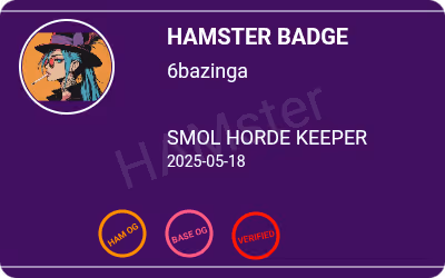 HAMster badge of 6bazinga