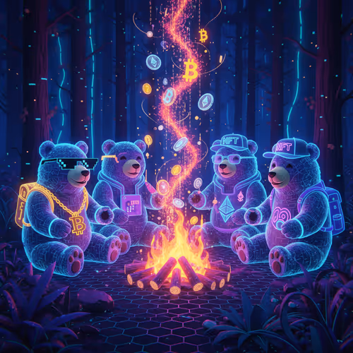 Neon Bear Campfire
