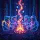 Neon Bear Campfire