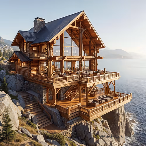 Ocean Front Timber Frame Home R 1
