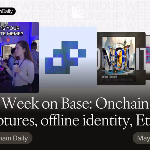 This Week on Base: Onchain sculptures, offline identity, Ethereum’s newest upgrade, and memes from FarCon #4
