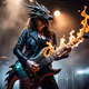 Dragon playing guitar