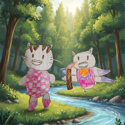 Pipi The Pink Plaid dan Obi The Light Bearer
