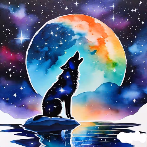 The Cosmic Space Wolf Tranquility Watches Void