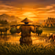 Thai Farmer #1: Golden Hour Horizon