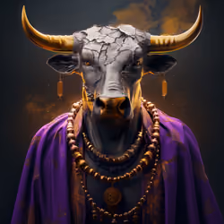 m00n0ver_A_bull_wearing_a_purple_shirt_with_horns_of_metal_634ff030-4628-40b3-9950-334857edf36e