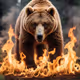 Bear Walking On Fire